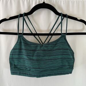 Lululemon Sports Bra Women's 8 Heathered Green Strappy Pullover